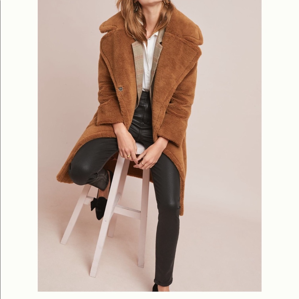 Anthropologie faux fur teddy coat. Size 4.